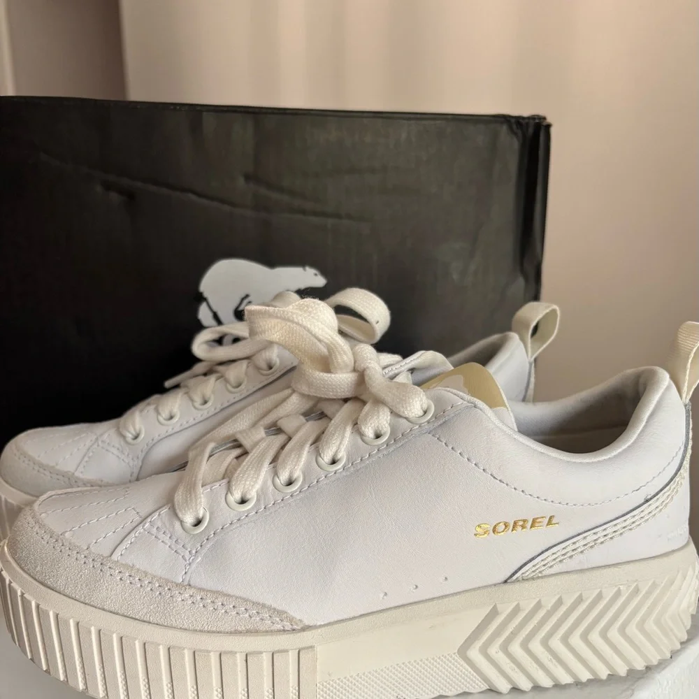 Sorel Cream White Platform Sneakers